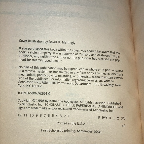 Vintage Animorphs children’s series- book #21 The Threat - Picture 5 of 6